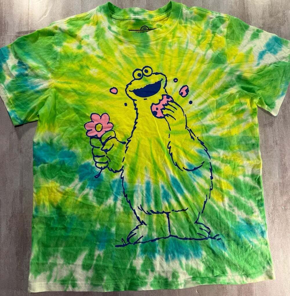Sesame Street Cookie Monster S Tie-Dye Graphic T-Shirt